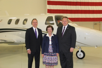 Mayor Scott Smith, Able Engineering President and CEO Lee Benson and Deputy Secretary of Commerce Rebecca Blank During a Tour of the Able Engineering Facility in Mesa, Arizona